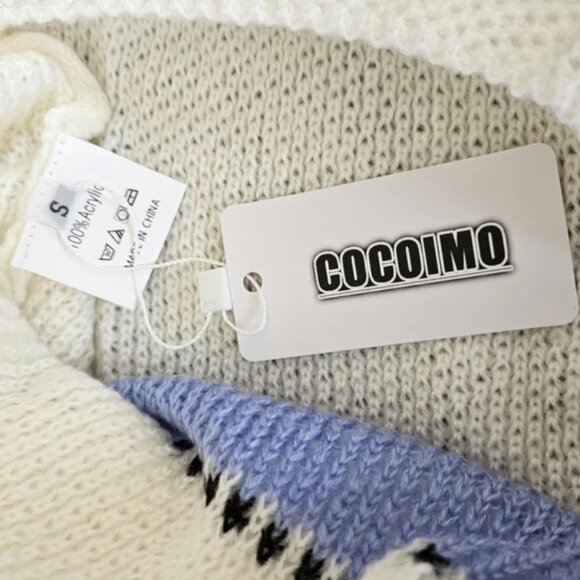 [NWT] COCOIMO Boatneck Colorblock Drop Shoulder Sweater - Picture 6 of 7